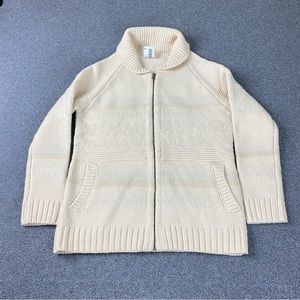 Woods Full Zio Sweater Collared 100% Merino Wool Women’s Size Medium.